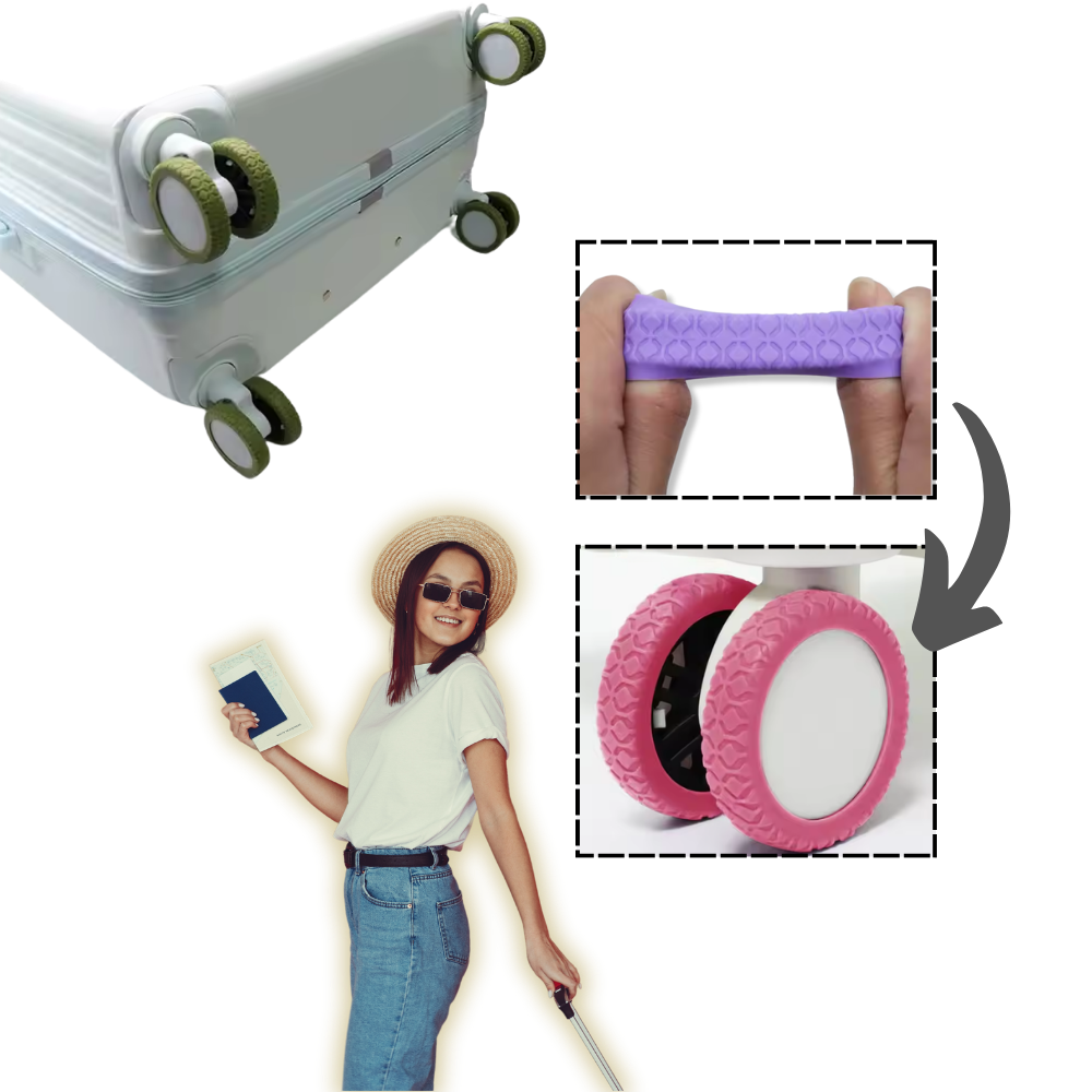 Protetores de silicone para rodas de mala Kehuo, acessórios para bagagem, facilitam a instalação e protegem as rodas.