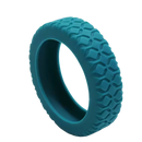Proteções de silicone para rodas de mala Kehuo, acessórios para bagagem, em azul lago, protegem e duram mais.