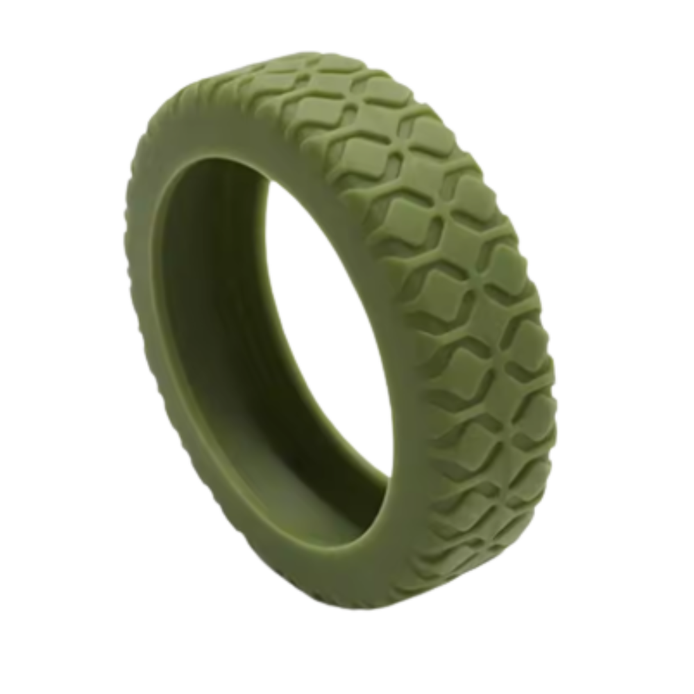 Proteções de silicone para rodas de bagagem Kehuo, acessório resistente na cor verde militar para proteção de malas.