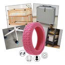 Proteções de silicone para rodas de mala Kehuo, acessórios para bagagens, capa de proteção resistente e multiuso para rodas.