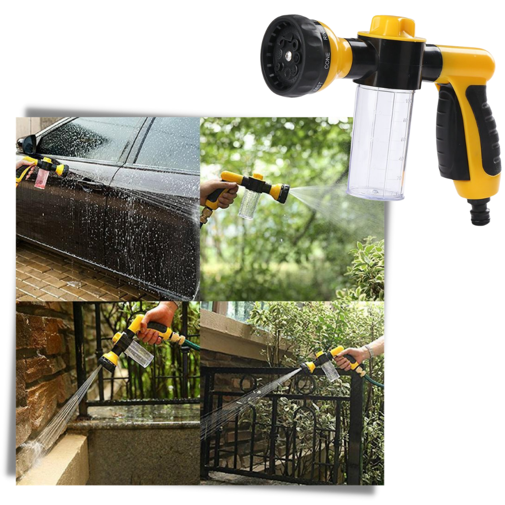 Pistolet de lavage de voiture haute pressão Profit com distribuidor de sabonete, ferramenta de limpeza para veículos, cor preta.