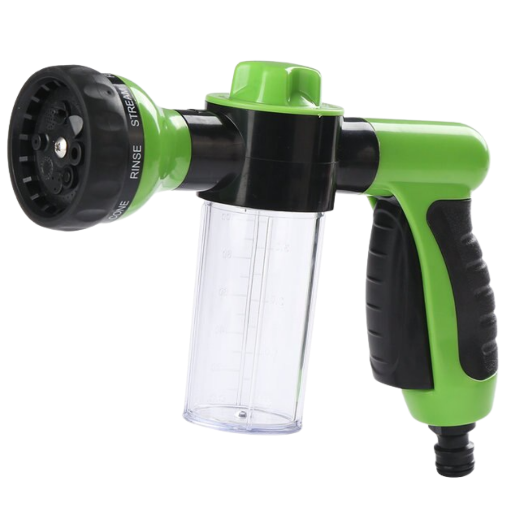 Pistolet de lave-auto haute pressão Profit com distribuidor de sabão, usado para limpeza de veículos e manutenção automotiva.
