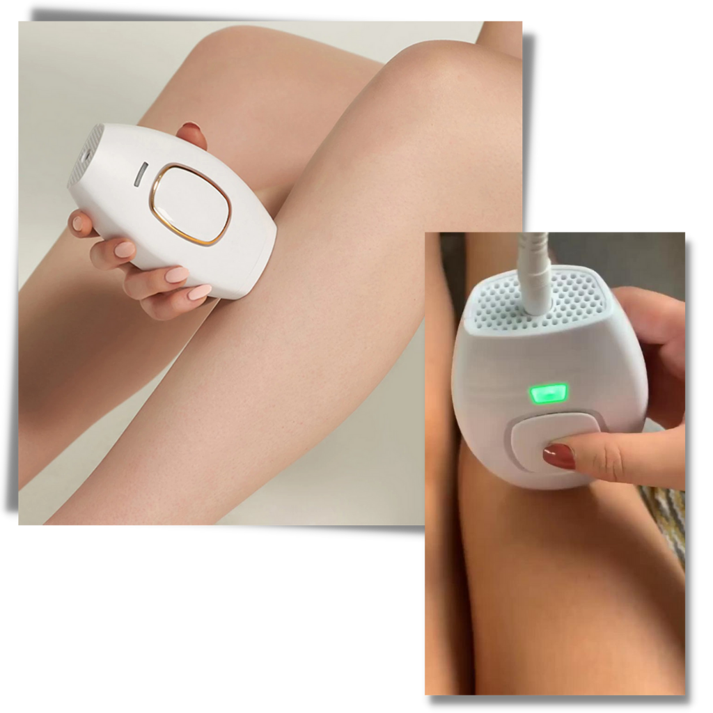 Epilador laser IPL mini da Project Retro para cuidados de pele, mostrando dispositivo portátil para remoção de pelos.