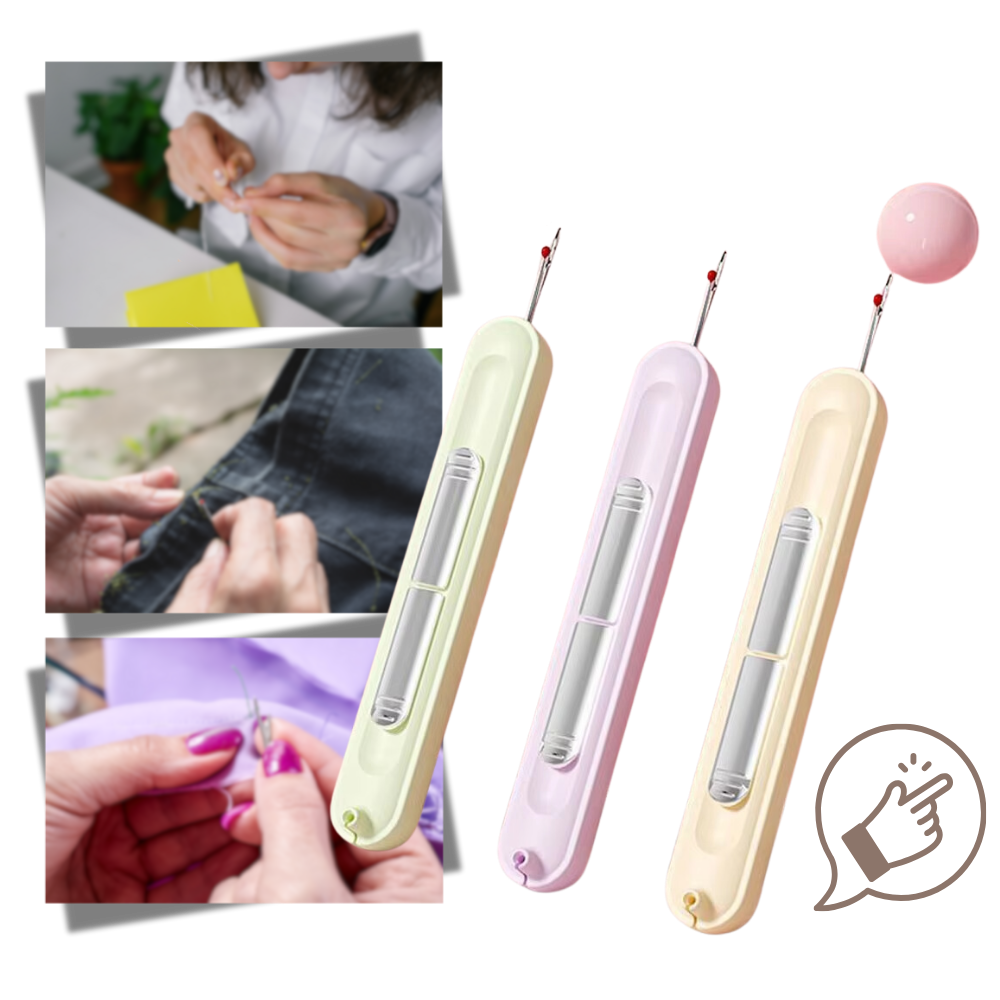 Agulha de tricô 2 em 1 Pudcoco para artesanato, cor bege, utensílio para facilitar trabalhos manuais de lazer criativo.