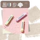 Agulha de tricô 2-em-1 Pudcoco em tom bege, ferramenta para artesanato e projetos de loisirs criativos.