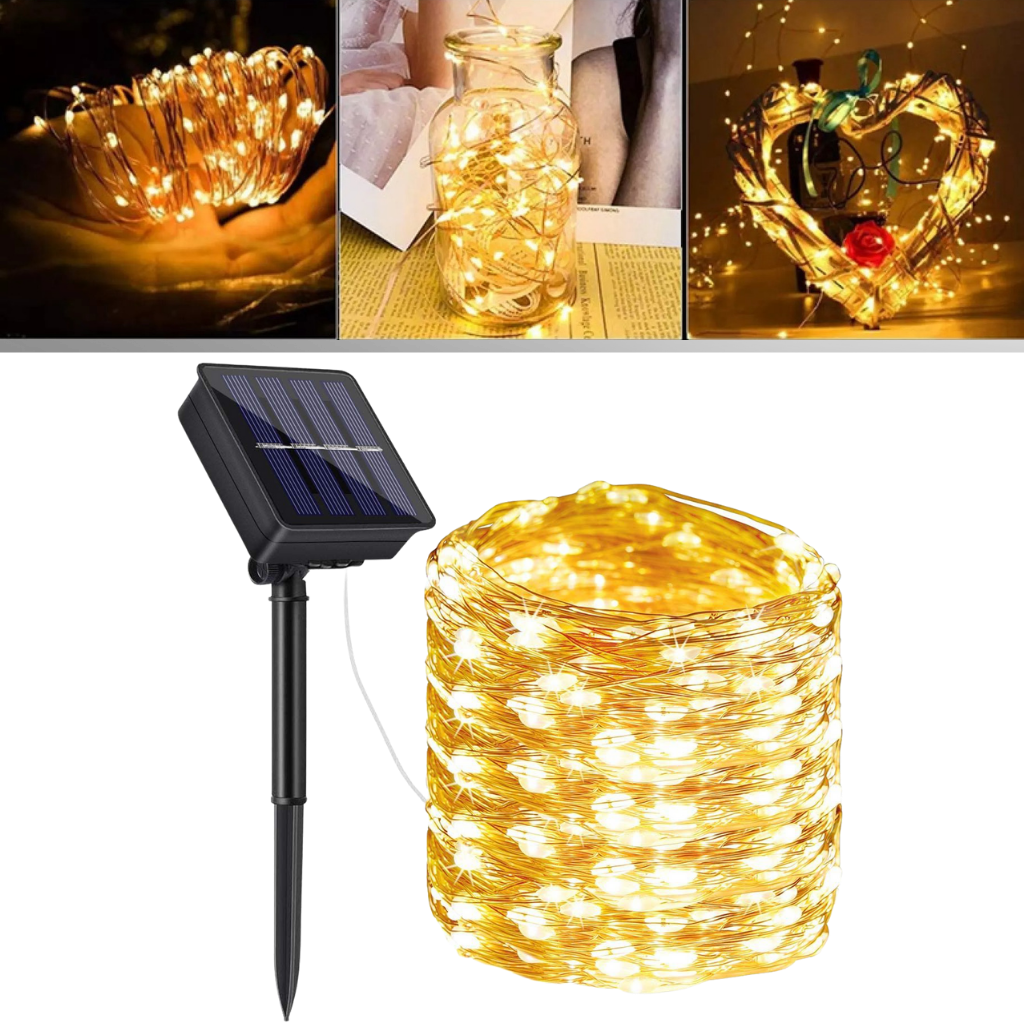 Guirlanda solar LED da Pure Garden, luminária externa de 3 metros com luzes LED decorativas para ambientes ao ar livre