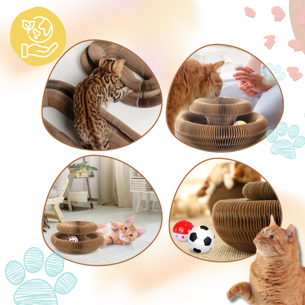 Arranhador anti-estresse para gatos da Slopehill, com materiais que promovem relaxamento e diversão para o felino.
