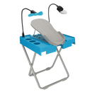Repose-pés ergonômico para pedicure em cadeira de estética Pwtool, com acabamento confortável e suporte ajustável.