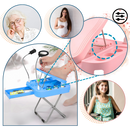 Repose-pés ergonômico para pedicure em cadeira de estética Pwtool, com suporte confortável para pés durante procedimentos.