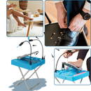 Repose-pés ergonômico para pedicure em cadeira de estética Pwtool, apoio confortável para pés durante procedimentos de pedicure.