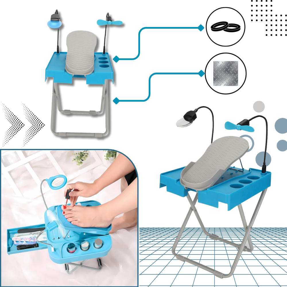 Repose-pieds ergonômico para pedicure em cadeira de estética Pwtool com acabamento confortável e ajustável.