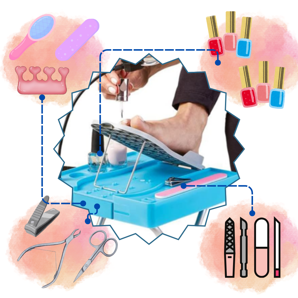 Repose-pés ergonômico para pedicure em cadeira de estética Pwtool, com design confortável para salão de beleza.