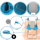 Repose-pés ergonômico para pedicure em banco de manicure Pwtool, suporte confortável para os pés durante tratamento.