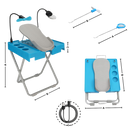 Repose-pés ergonômico para pedicure em cadeira de estética Pwtool, com apoio ajustável para conforto durante o procedimento.
