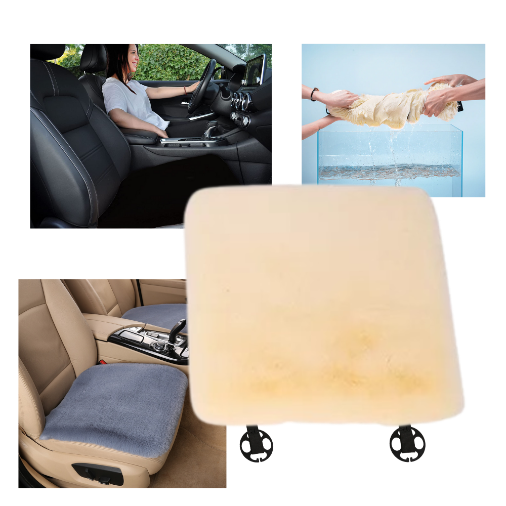 Housses de sièges de voiture en peluche Qctime pour intérieur de véhicule, siège conducteur noir, confort et décoration.