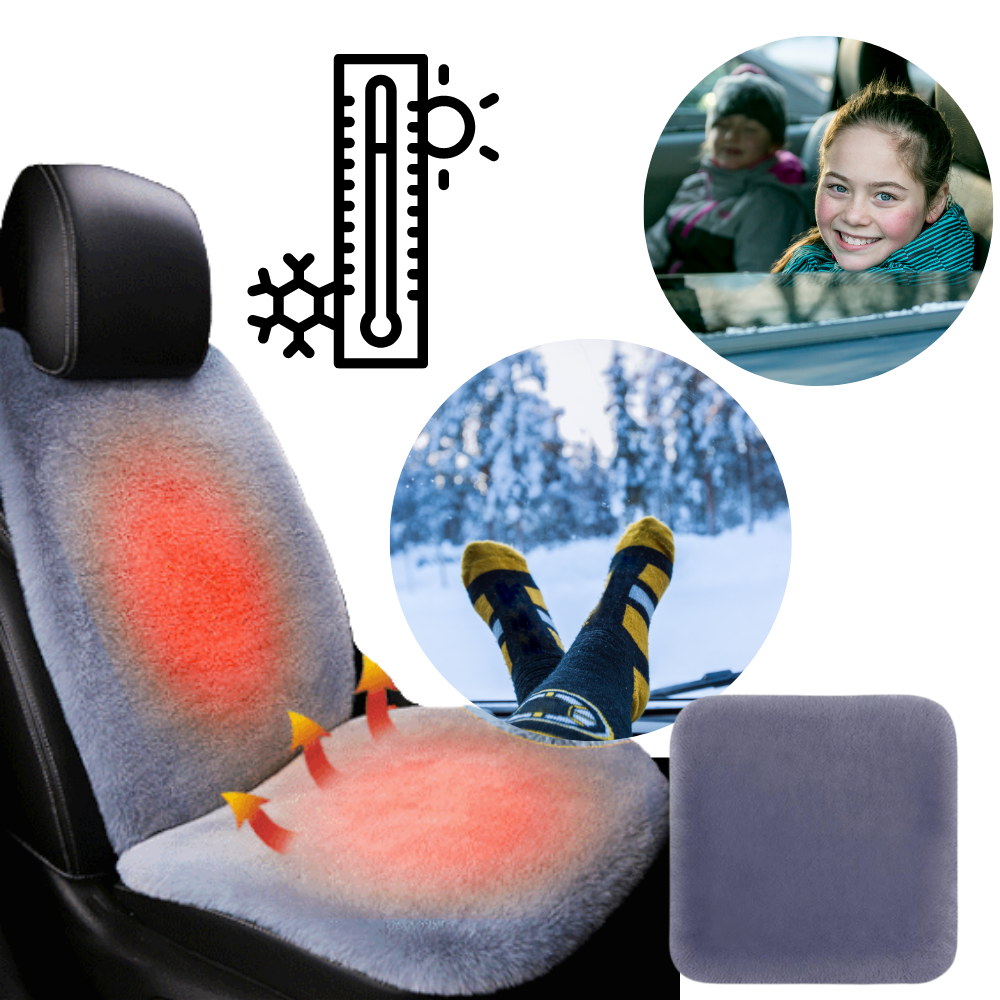 Housses de siège de voiture en peluche noires Qctime, confortables, pour entretien et décoration de veículos.