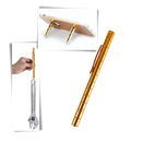 Caneta magnética antiestresse Qhou, instrumento de escrita e desenho com acabamento prateado, visível na imagem.