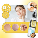 Serum hidratante com mucina de caracol da Qianmeith, frasco com embalagem transparente e aplicação suave na pele.