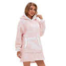 Cobertor com capuz gigante da Jiamy em rosa desbotado, veste de noite confortável e aconchegante para relaxar.