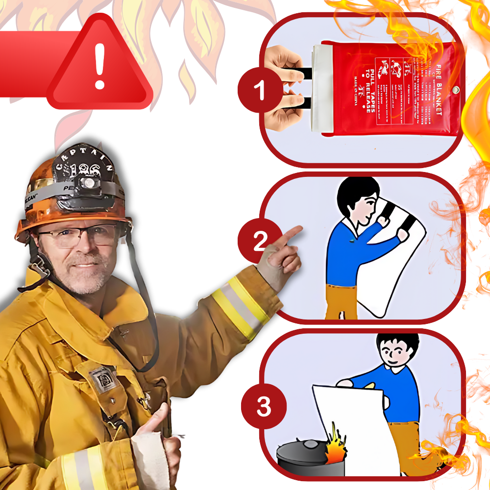 Cobertor de emergência anti-fogo Leberna para extinção rápida de incêndios, feito de material resistente ao fogo.