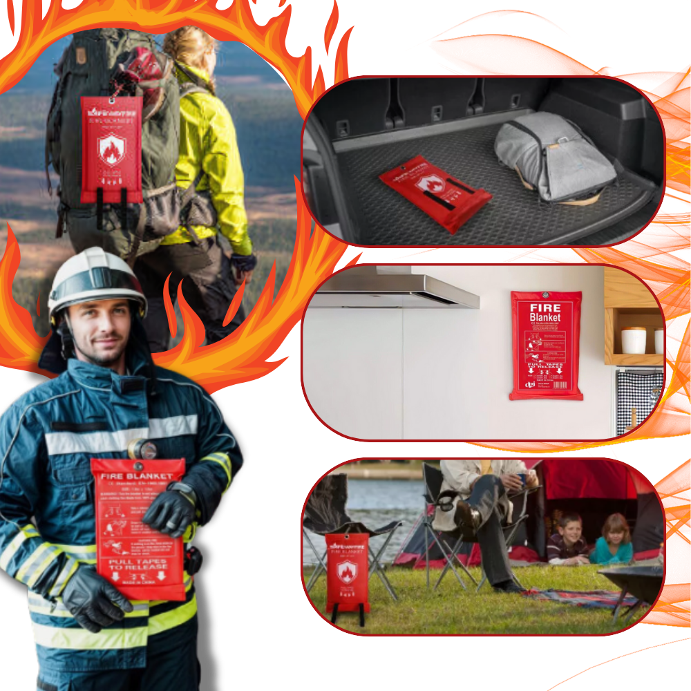 Cobertor de emergência Leberna para extinção rápida de fogo, cobertor de sobrevivência resistente a incêndios.
