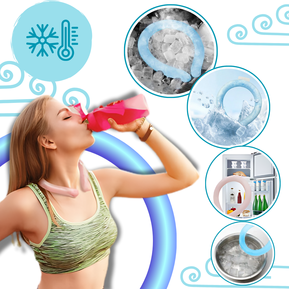 Cachecol refrescante para o pescoço Kihuot, alívio com design de anel resfriador rápido, ideal para conforto e frescor.