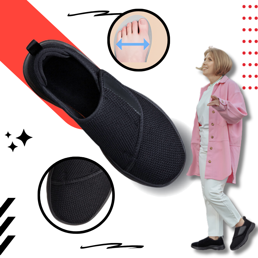 Sapatos FitVille para pés diabéticos com alívio rápido do calcanhar, design confortável e suporte para saúde dos pés.