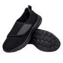 Sapatos FitVille para pés diabéticos, com alívio rápido do calcanhar, em preto, conforto e suporte para uso diário.