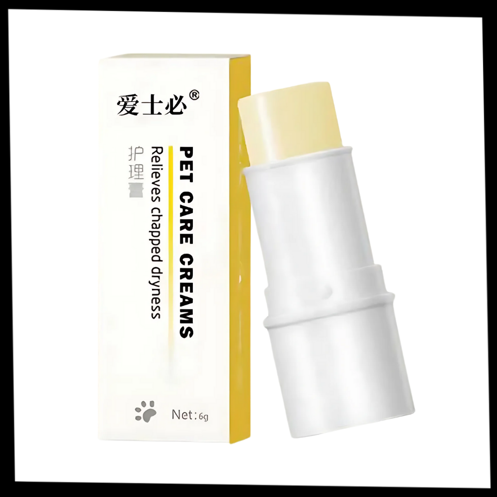 Embalagem de balm calmante para almofadas de animais, da marca Only Natural Pet, para aliviar desconforto em petiscos e patas.