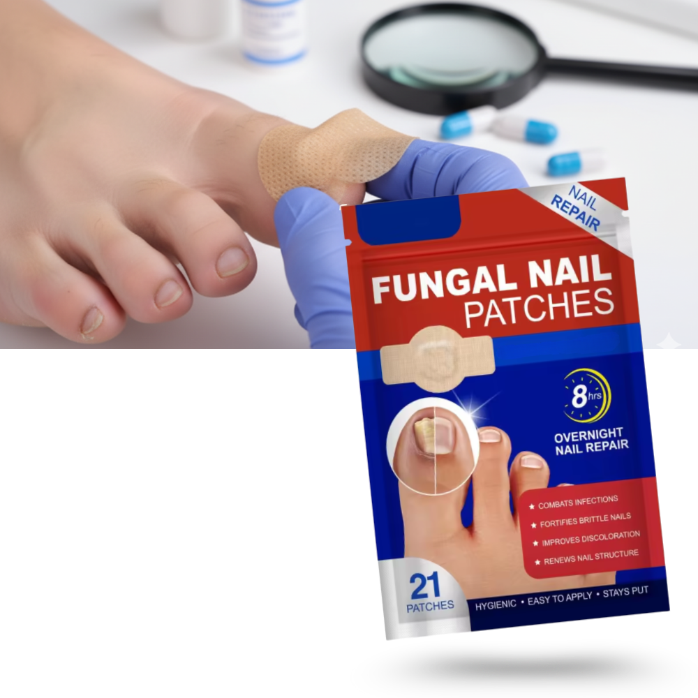 Patch hidratante para unhas à base de hidrogel da Qwerty, tratamento cosmético para fortalecer e hidratar as unhas.