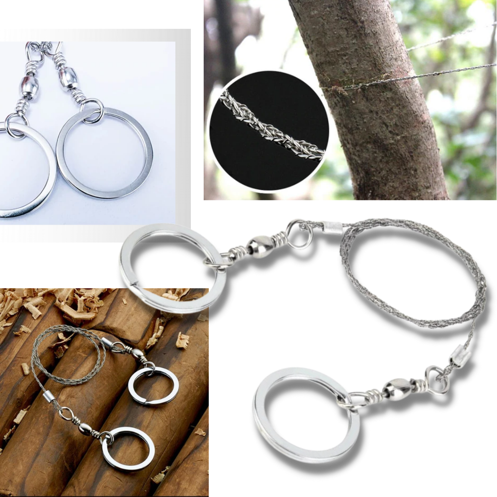 Acessórios para serra elétrica com lâmina de aço portátil da marca Qymhoods, destacando a lâmina de aço para cortes precisos.