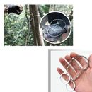 Acessórios para serra com fio de aço portátil Qymhoods, mostrando lâmina de serra e componentes de suporte.