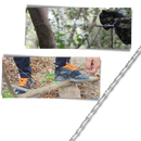 Acessórios para serra com fio de aço portátil Qymhoods, mostrando lâminas e componentes para uso em serras manuais.