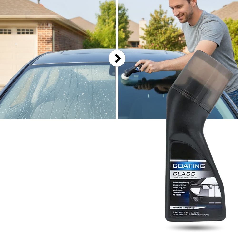 Produto de limpeza Rain-X para para-brisa com revestimento nano, ideal para manutenção e proteção de veículos.