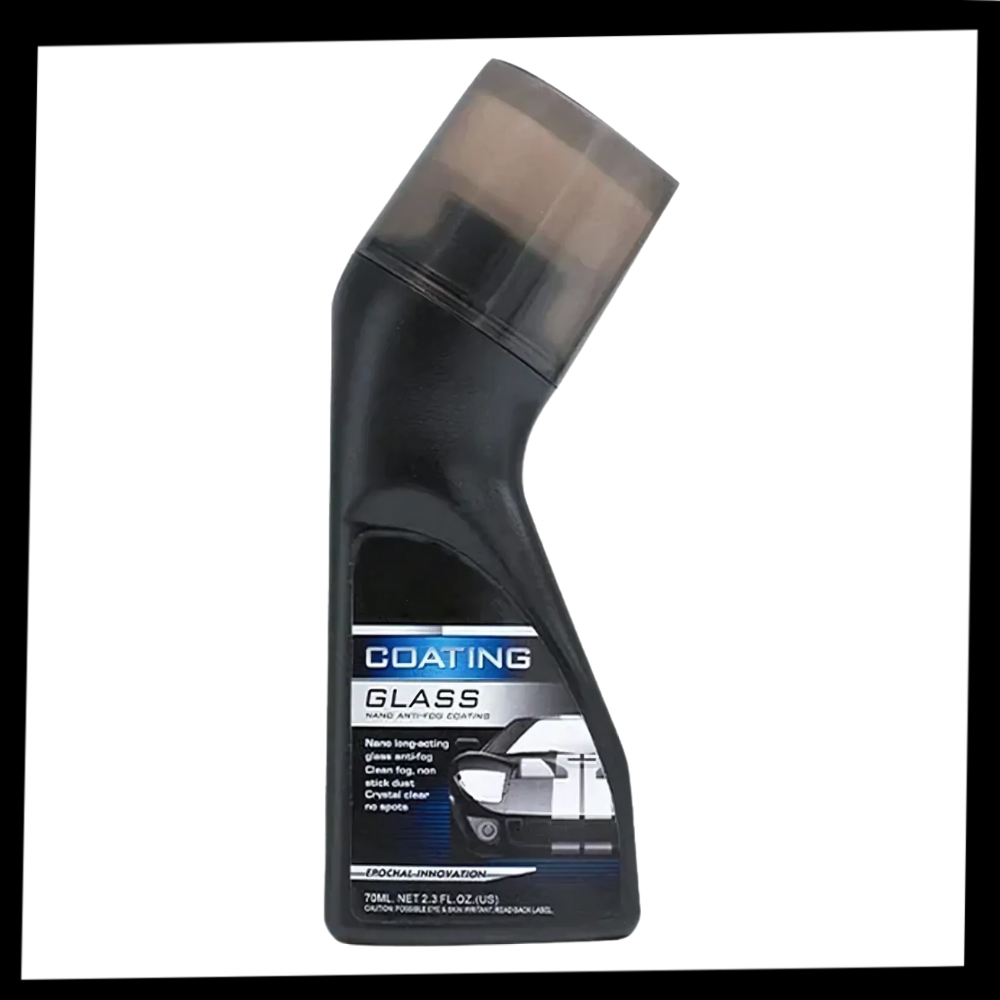 Produto Rain-X, limpador para para-brisa com revestimento nano, ideal para manutenção e decoração de veículos.