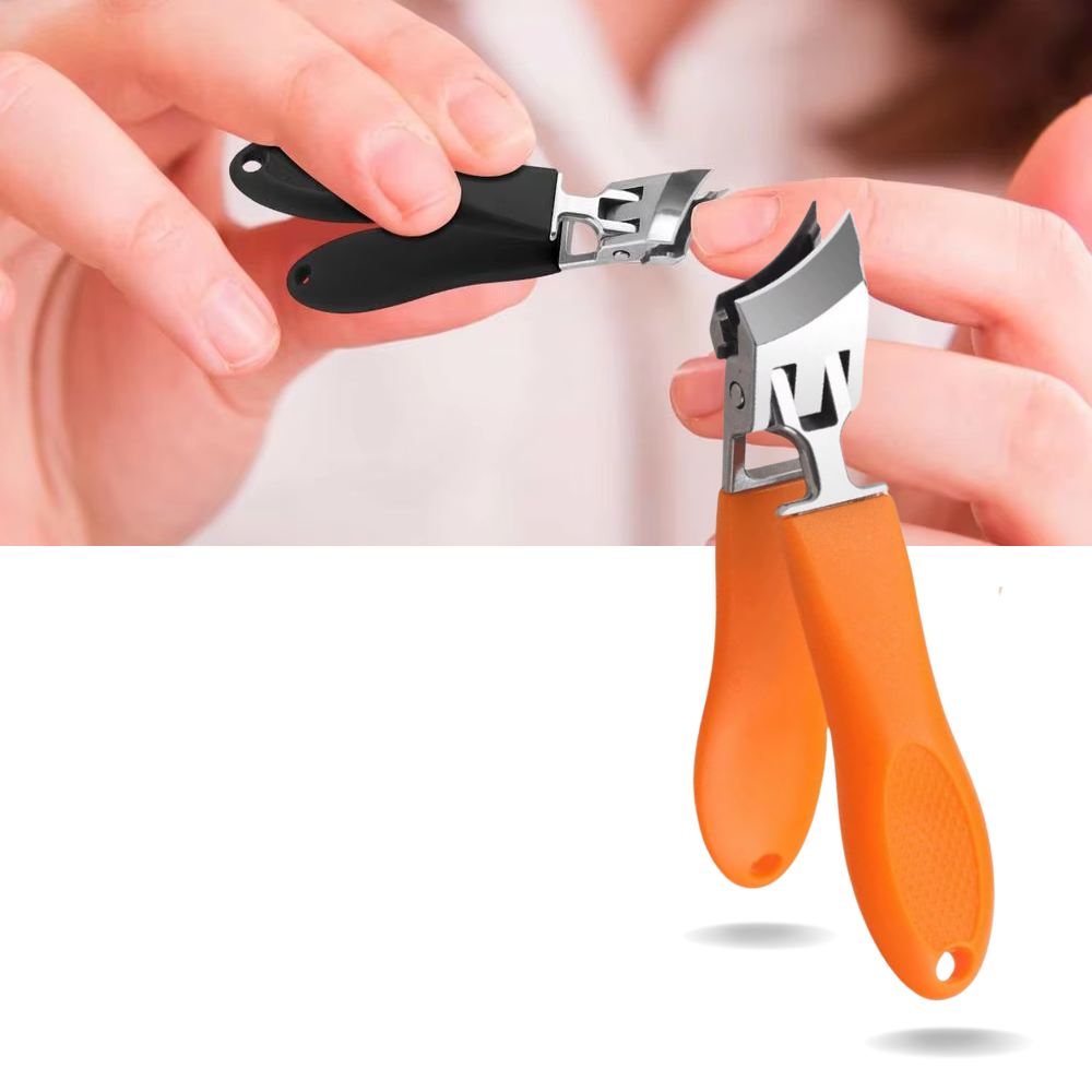 Corte unhas de grande abertura da Randolph, ferramenta de cosméticos preta para cortar unhas com facilidade.