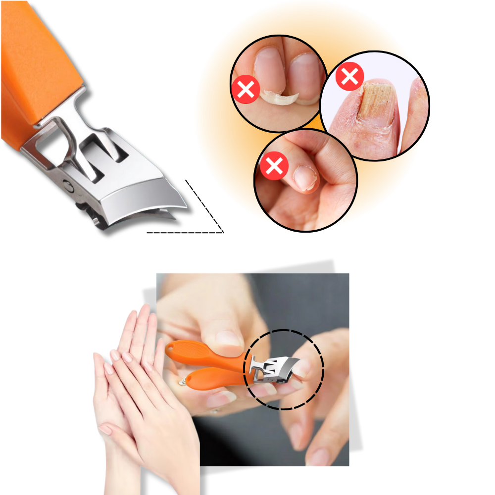 Corte-ungles Randolph de grande abertura, ferramenta de cosméticos preta para cortar unhas com facilidade.