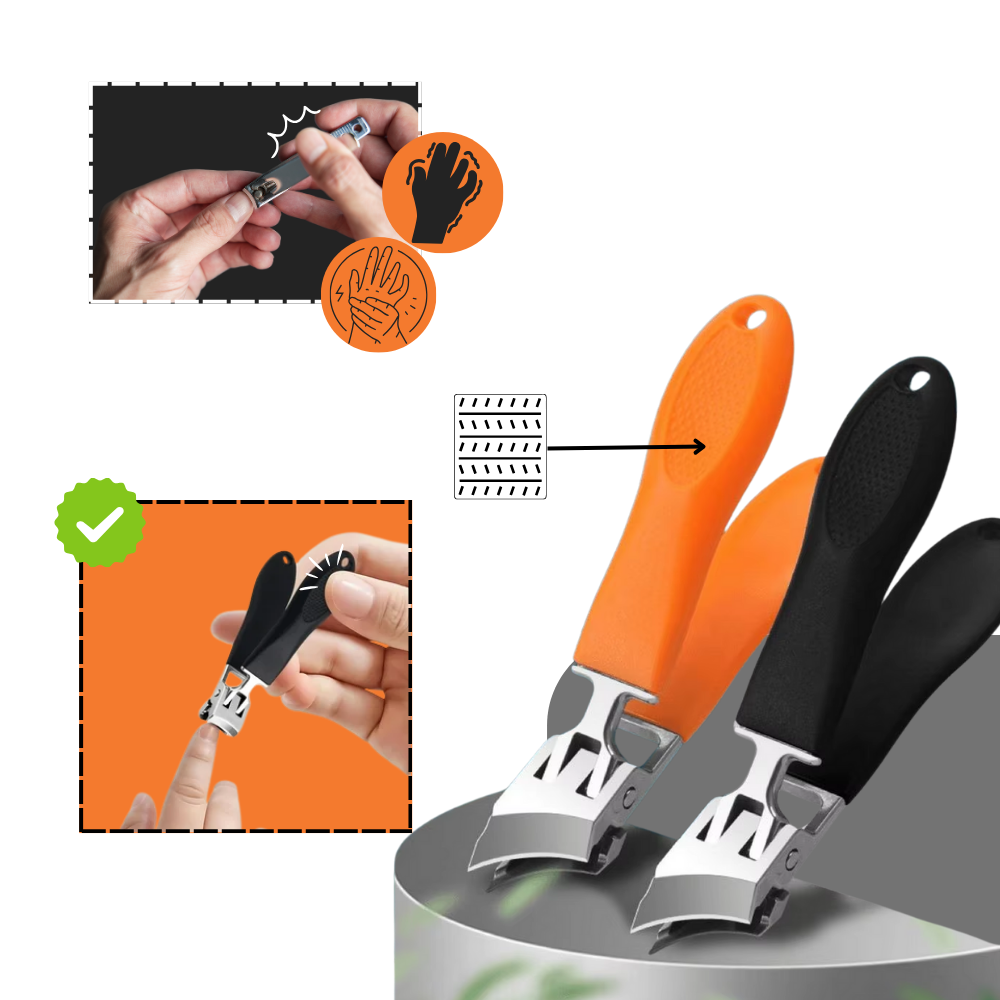 Corte de unhas Randolph, coupe-ongles de grande abertura, ferramenta de cosméticos preta, com lâmina robusta e design ergonômico.