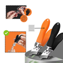 Corte de unhas Randolph, coupe-ongles de grande abertura, ferramenta de cosméticos preta, com lâmina robusta e design ergonômico.