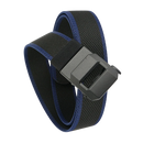 Cinturão de nylon preto e azul com fivela automática Alfani, estilo ratchet, ajustável e resistente.