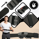 Cintura de nylon com fivela automática da marca Alfani, mostrando a fivela de encaixe fácil e design resistente.