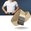 Cinto de nylon Alfani com fivela automática, mostrando a fivela de encaixe e a textura do material nylon.