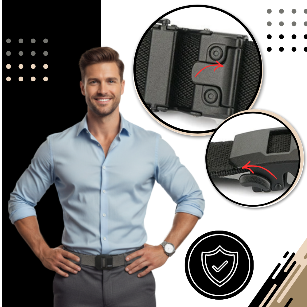 Cintura de nylon Alfani com fivela automática resistente e ajustável, ideal para uso casual e conforto diário.