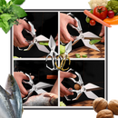 Tesoura de cozinha ultra-tranchante Yujian, utensílio multifuncional para cortar alimentos com precisão e facilidade.