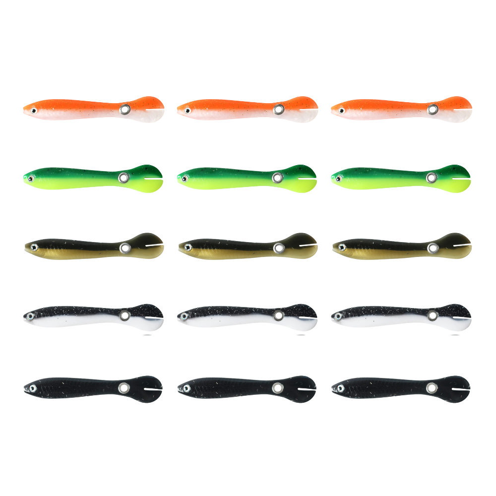 Iscas de pesca realistas da marca Shieny, conjunto de 15 iscas de isopor para pesca, detalhadas e coloridas.