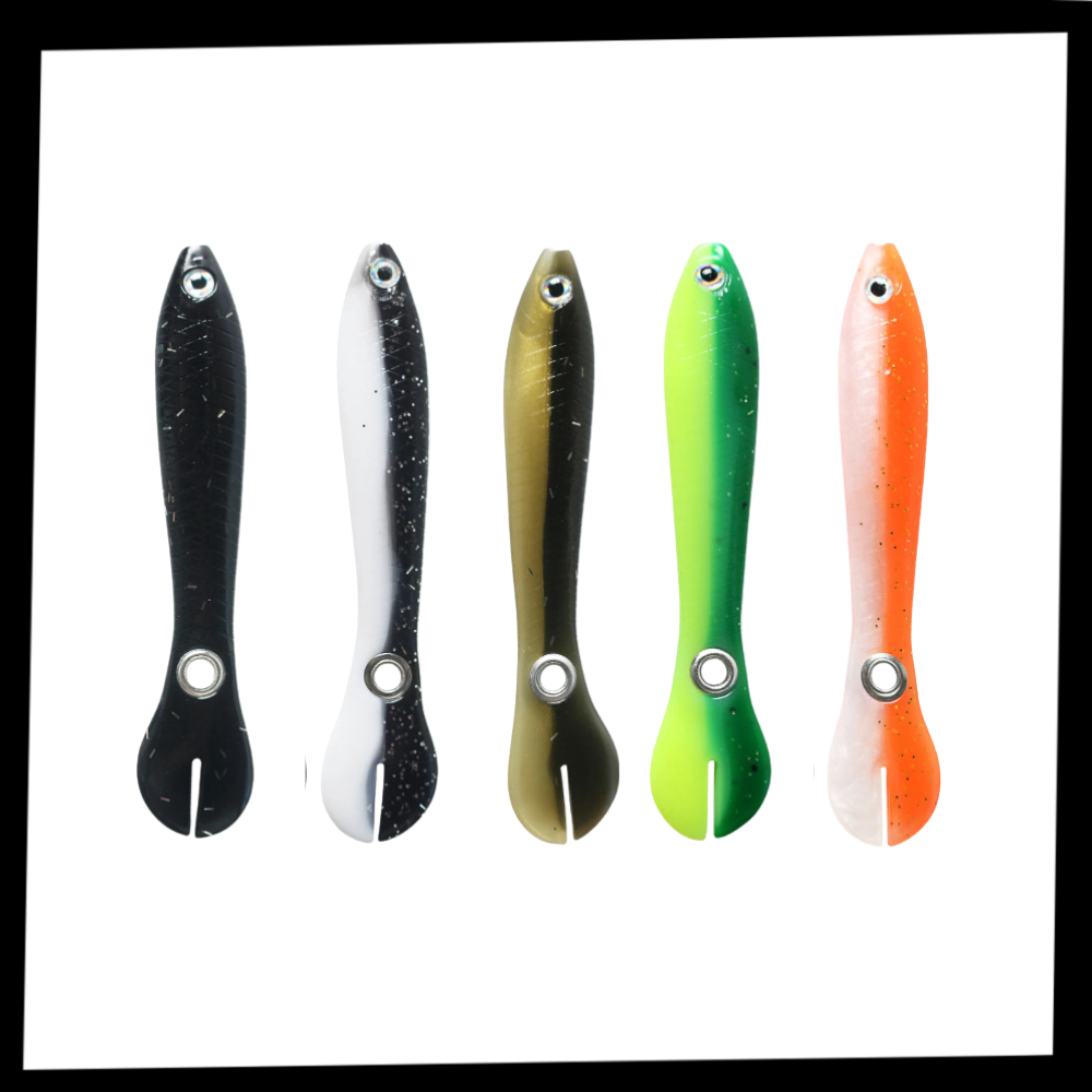 Conjunto de iscas de pesca realistas da marca Shieny, com iscas de aparência natural para pesca esportiva.