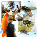 Iscas realistas para pesca com mosca da marca Enjoysea, com detalhes que simulam insetos naturais para atrair peixes.