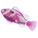 Peixe de brinquedo para banho interativo da Time For J, com LEDs realistas em cores rosa e roxo, nadando na água.