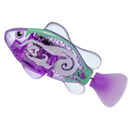Peixe de banho interativo da Time For J, brinquedo de natação realista com luz LED em tons roxos e cinza.