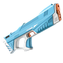 Pistolet à eau elétrico recarregável azul da Tydf, acessório para jogos de água, com detalhes do mecanismo e design colorido